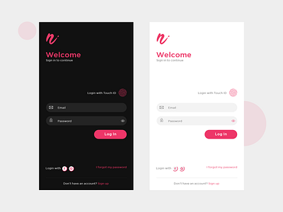 Login with touch ID app concept app ui design black dark light theme design iphone x login screen mobile app portfolio ui ui concept ux