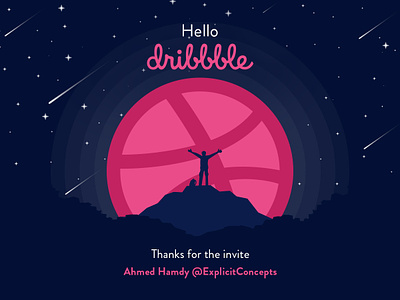 Hello! Dribbble. adobe photoshop first shot hello hello dribbble hello world illustration invites success message uiux