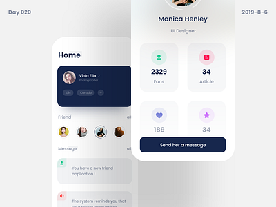 Social contact app ui 主页 应用