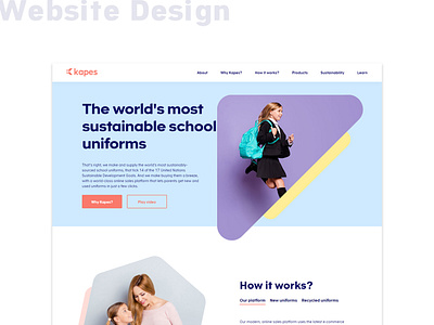 Website Design - Kapes: Sustainable School Uniforms