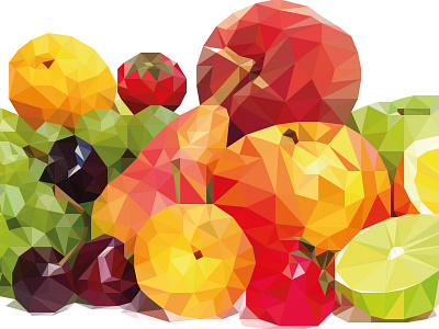 Low poly Fruit art illustrator low poly low poly art low polygon