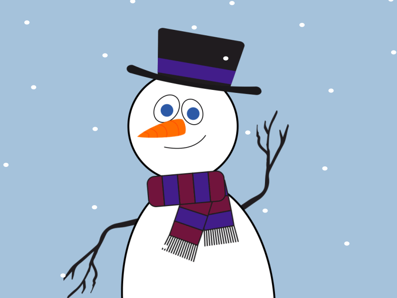 Snowman waving to say Hello 2d 2d art after effects after effects animation animation design illustration illustrator