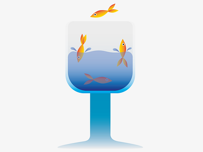 A glass of fish 2d 2d art design fish glass illustration illustrator swimming water