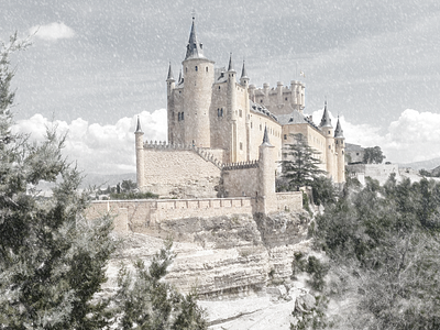 Wish it was snowing.. 2d 2d art art castle madrid photograph photoshop segovia snow snow flakes spain winter