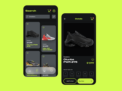 Concept Sneaker Store interaction design