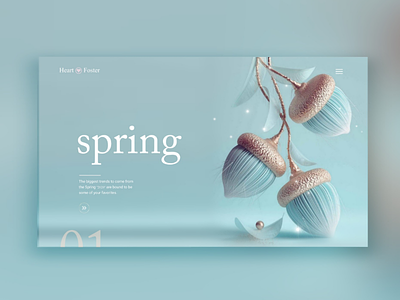 minimal spring design 3d design inspiration spring ui webdesign website