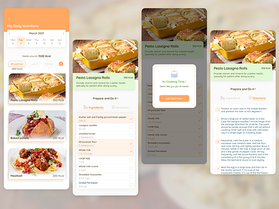 My Daily Nutrition App cooking dailyeatingplan eating menu nutritions plan uidesign uiuxdesign