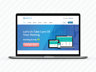 Skyhost Header banner ads header hosting hosting template uiuxdesign web design