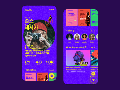 Member Profile. concept app card colorful concept design profile ui