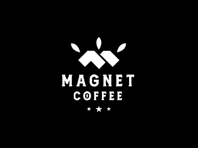 Magnet Coffee branding coffee design flat illustrator leaf logo m minimal vector