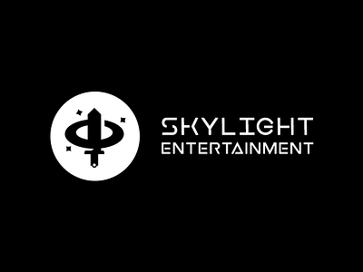 Skylight Entertainment astral branding design flat illustrator light logo minimal sky sword vector