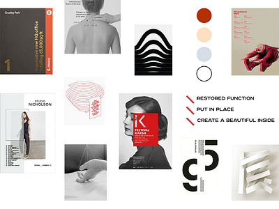 Moodboard for osteopathy identity