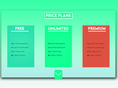 Price Table for Web Template