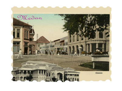 Old Medan City Stamps