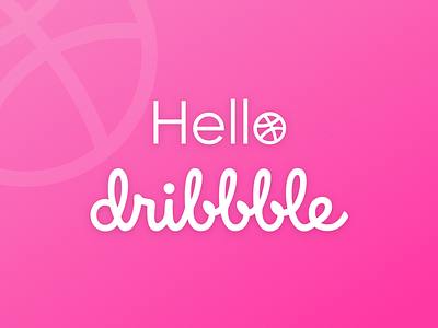 Hello Dribbble! 2018 branding design dribbble first shot flat hello hello dribbble icon illustration invitation invites logo pink type typography ui ux vector welcome