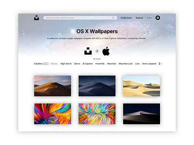 Unsplash + Apple Concept apple design grid layout mac macos minimal minimalism minimalist photography sketch ui unsplash ux wallpaper web web design website