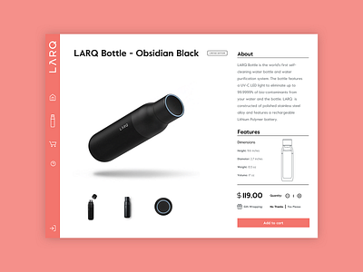 Daily UI 012 - E-Commerce Shop (Single Item) bottle dailyui design ecommerce ecommerce design larq light minimal order product page ui ux web web design webdesign website