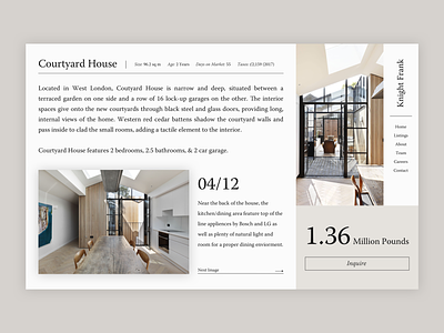 Real Estate Concept concept design elegant interior interior design minimal real estate ui ux web web design webdesign website