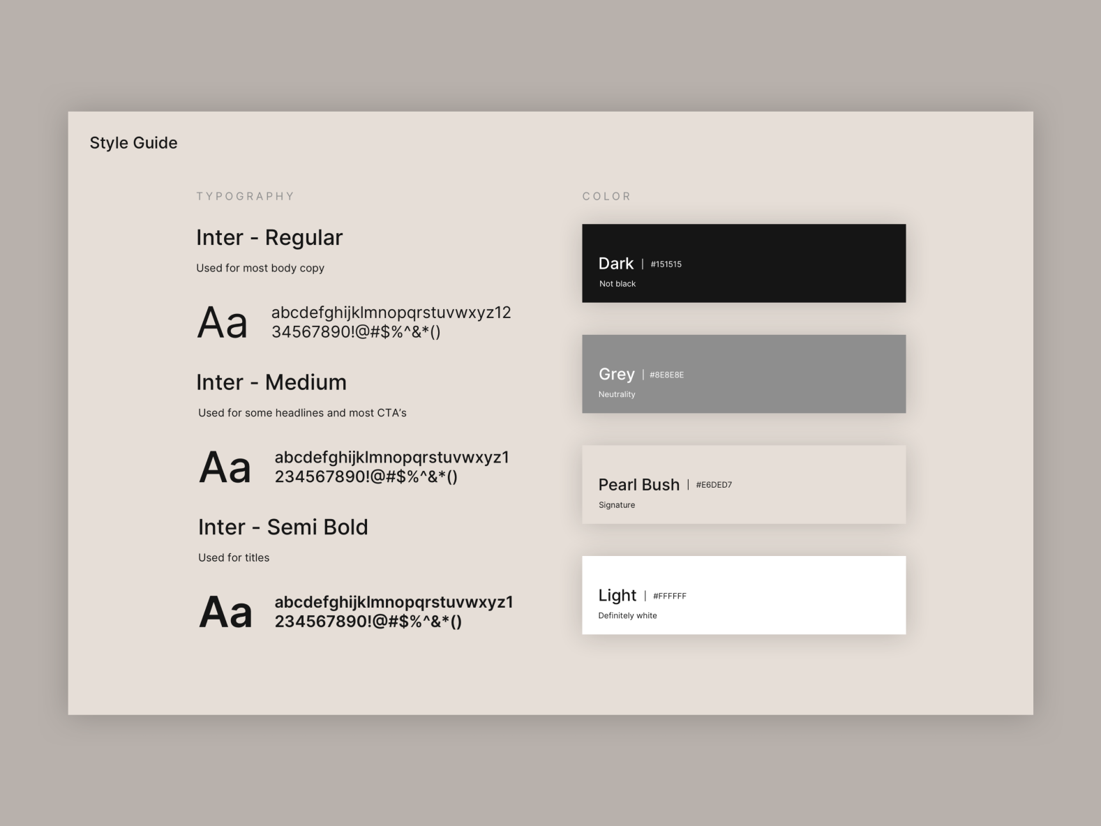 Style Guide by Benjamin Hoppe on Dribbble
