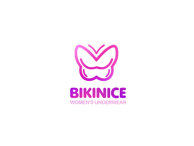 Bikinice Logo beauty branding butterfly design logo typography underwear women