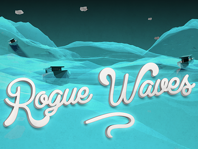 Rogue Waves blue clean color design detail graphic illustration lettering modern typography water
