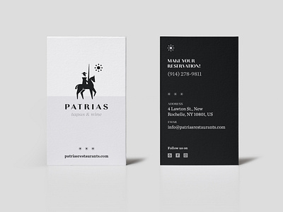 Patrias Restaurant card