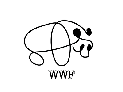 WWF Rebranding branding design icon illustrator cc logo panda single line typogaphy vector wwf