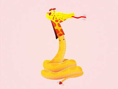 Viper - Giraffe animal character design flat illustration vector