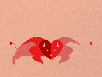 Bison Valentine animal bison design heart illustration love nature pink red symmetrical valentine