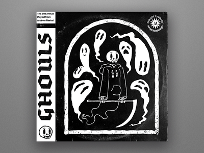 GHOULS playlist cover album artwork album cover album cover design design ghosts ghouls halloween illustration octoberfest spooky