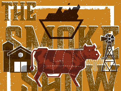 The Smoke Show Poster 1 barbecue design distressed festival illustration poster