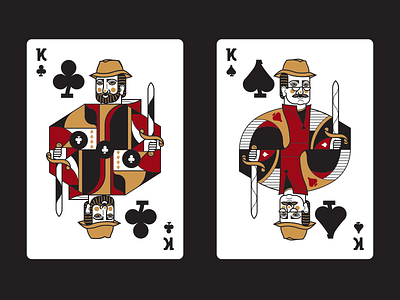 Black Kings black clubs design illustration king playing cards spades