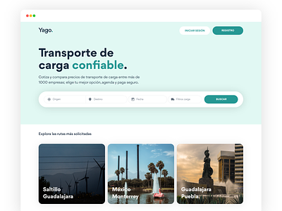 Yago, a logistic platform airbnb business concept landing page logistic logistics company material design material ui platform search search bar searching software company travel uidesign uxdesign web design webapp website