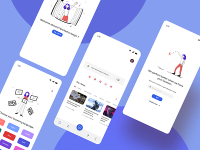 Indian browser android app design app design design illustration indian browser indie browser ui design ux design