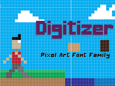 Digitizer Pixel font Family branding design digitizer display font font pixel pixel art typography