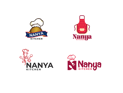 NANYA KITCHEN LOGO OPTIONS animation app branding design icon illustration logo real estate typography vector