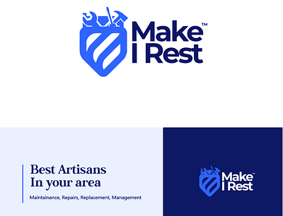 Make I Rest Logo animation app branding design icon illustration logo real estate typography vector