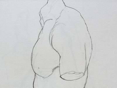 Torso of Banović Strahinja drawing line sketch statue torso