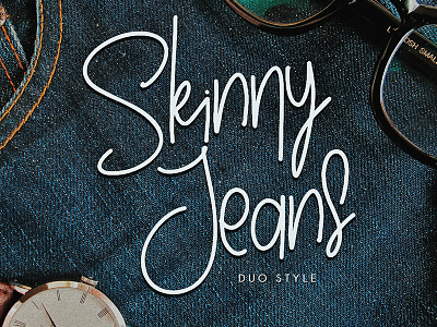 Skinny Jeans - Handwritten Font brush feminine font handlettering handmade lettering love magazine script typeface vintage wedding