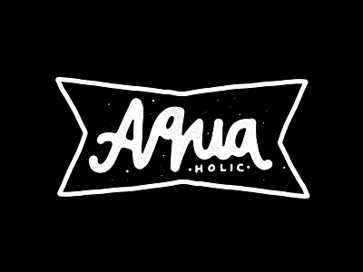 Aqua Holic branding design illustration lettering logo typography vector vintage