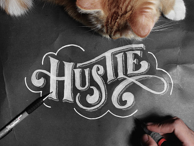 Hustle - Video Process brush handlettering handmade hipster ink instagram lettering logo typography vintage