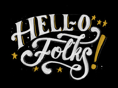Hello Folks! brush handlettering handmade hipster ink instagram lettering logo typography vintage