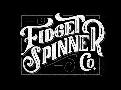 Fidget Spinner branding hand lettering instagram lettering logo textured typography vintage
