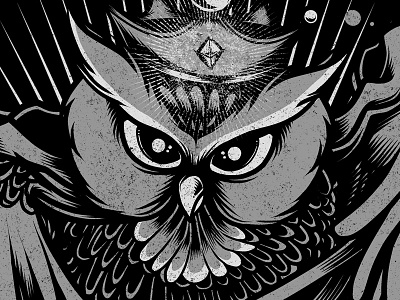 King Owl approved art artwork band bw death design draw drawing eye grayscale illustration inking lineart owl work