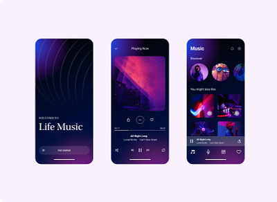 Music Player • Daily UI 009 009 application daily ui daily ui 009 design interface media mobile modern music music player play player playlist song sound