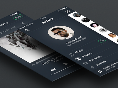Music App app flat interface ios 7 ios 8 iphone music ui