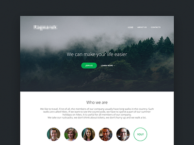 Landing Page clean flat interface landing simple travel ui website