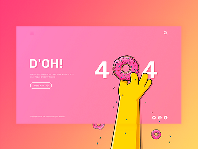 404 the Simpsons theme 404 404 error 404 error page design ui ui ux design ux