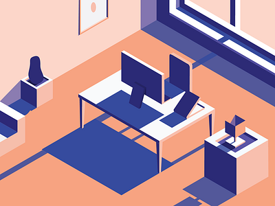 Office design flat illustration isometric skech vector