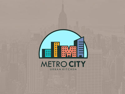 Metro Kitchen branding illustration logo